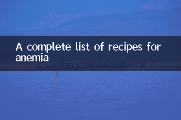 Une liste complète de recettes pour l'anémie