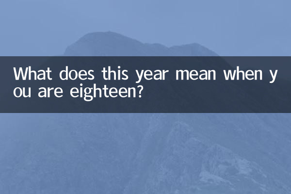 Cosa significa quest'anno quando hai diciotto anni?