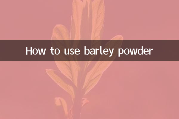 Comment utiliser la poudre d'orge