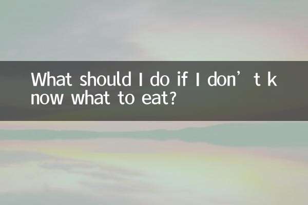 不知道吃什麼飯怎麼辦
