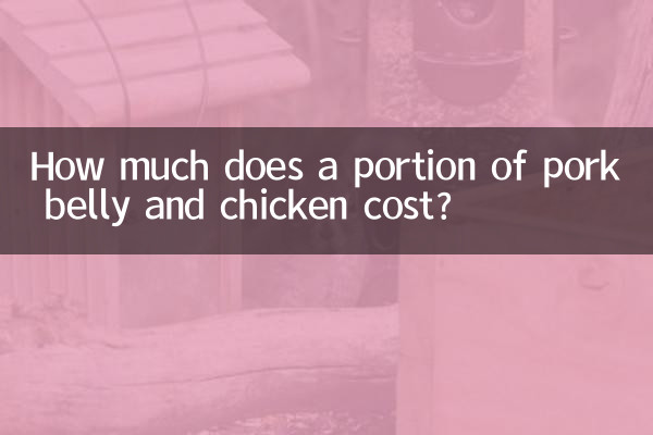 শুয়োরের মাংসের পেট এবং মুরগির একটি অংশের দাম কত?