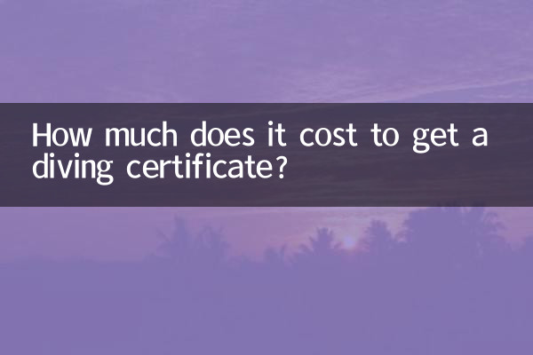 Quanto costa ottenere un certificato di immersione?