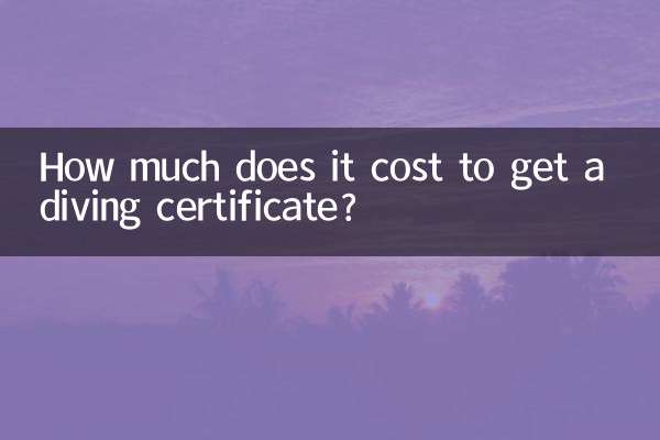 Quanto costa ottenere un certificato di immersione?