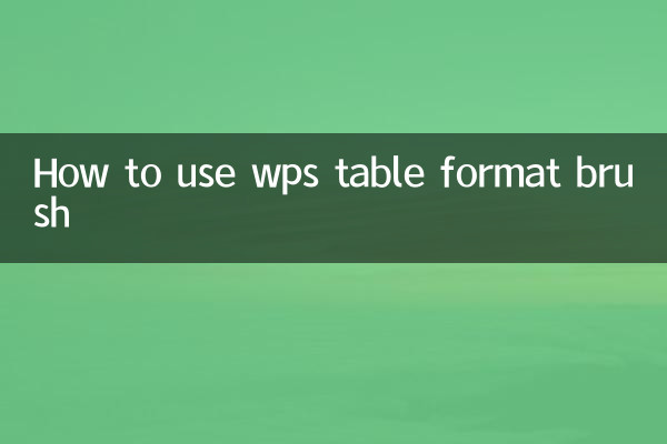 كيفية استخدام فرشاة تنسيق جدول wps