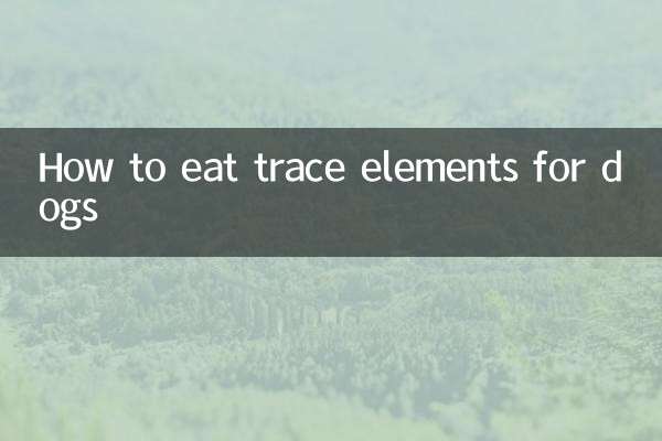 Como comer oligoelementos para cães