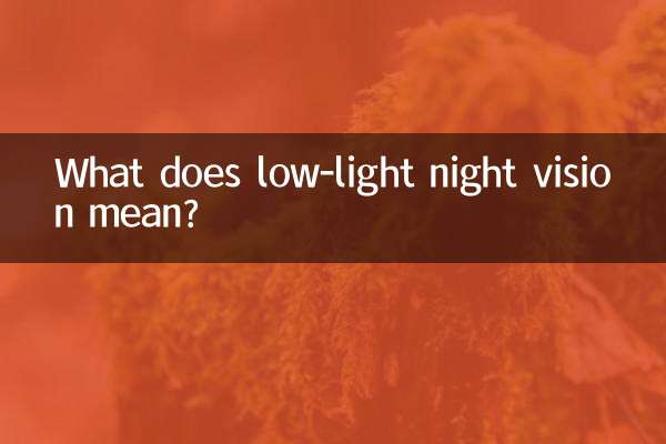 저조도 야간 투시경은 무엇을 의미합니까?