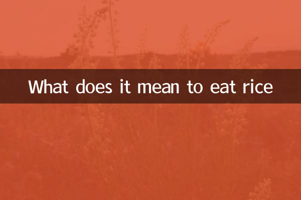 Que signifie manger du riz