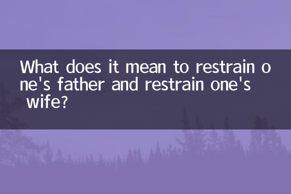 Was bedeutet es, seinen Vater und seine Frau zu zügeln?