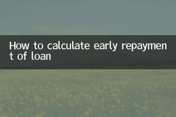 How to calculate early repayment of loan
