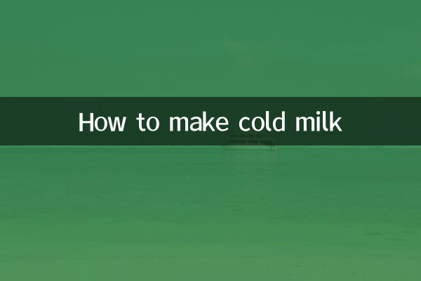 ठंडा दूध कैसे बनाये