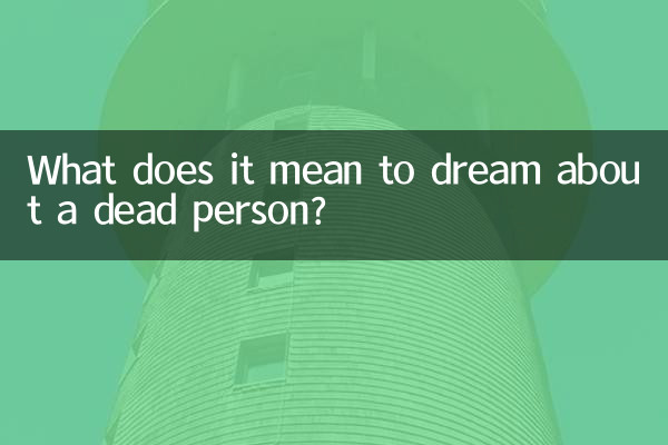 Cosa significa sognare una persona morta?
