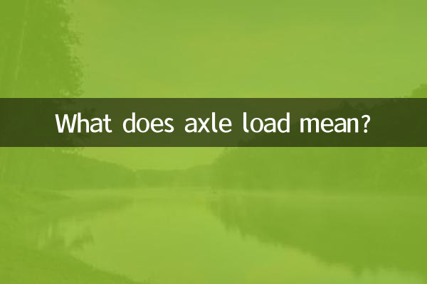 What does axle load mean?