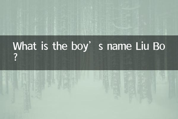 Qual è il nome del ragazzo Liu Bo?