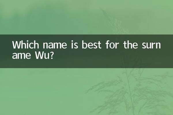 Welcher Name passt am besten zum Nachnamen Wu?