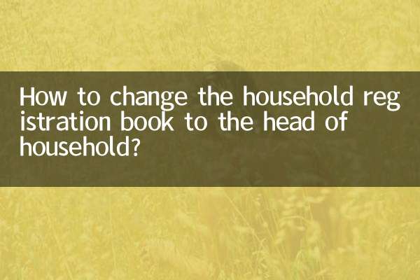 戶口本換戶主怎麼換