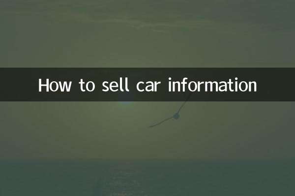 Come vendere informazioni sull'auto