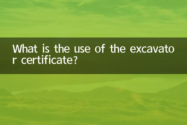 What is the use of the excavator certificate?
