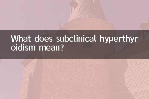 What does subclinical hyperthyroidism mean?