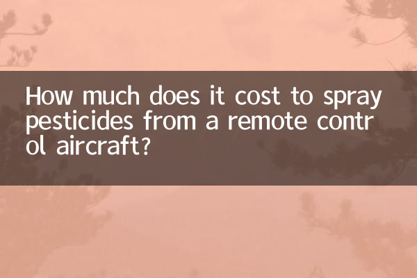 Combien coûte la pulvérisation de pesticides depuis un avion télécommandé ?