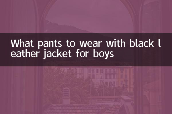 Que calças usar com jaqueta de couro preta para meninos