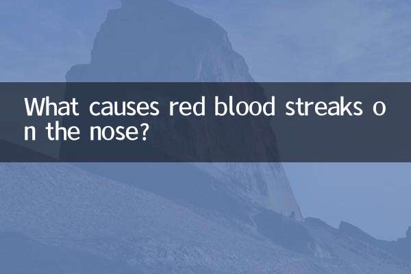 What causes red blood streaks on the nose?