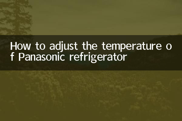 Comment régler la température du réfrigérateur Panasonic