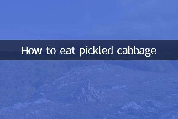 Comment manger du chou mariné