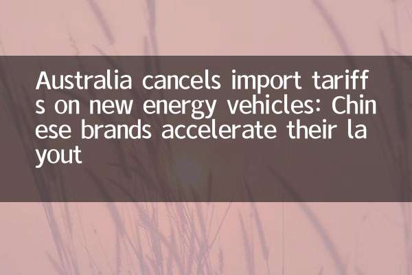 Australia cancels import tariffs on new energy vehicles: Chinese brands accelerate their layout