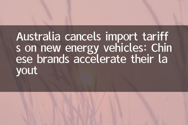 Australia cancels import tariffs on new energy vehicles: Chinese brands accelerate their layout