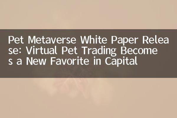 Pet Metaverse White Paper Release: Virtual Pet Trading Becomes a New Favorite in Capital