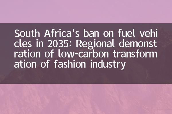 South Africa's ban on fuel vehicles in 2035: Regional demonstration of low-carbon transformation of fashion industry