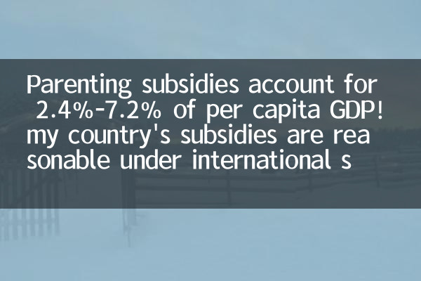 Parenting subsidies account for 2.4%-7.2% of per capita GDP! my country's subsidies are reasonable under international standards