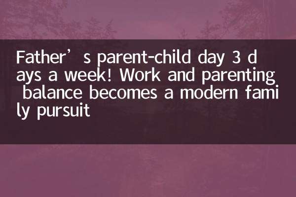 Father’s parent-child day 3 days a week! Work and parenting balance becomes a modern family pursuit