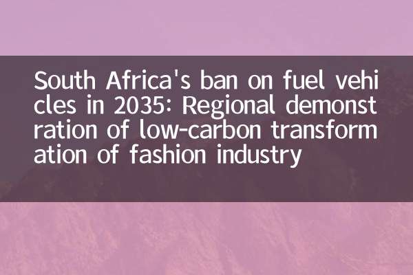 South Africa's ban on fuel vehicles in 2035: Regional demonstration of low-carbon transformation of fashion industry