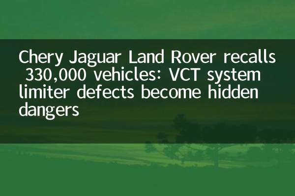 Chery Jaguar Land Rover recalls 330,000 vehicles: VCT system limiter defects become hidden dangers