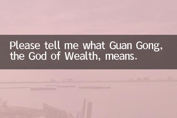 S'il vous plaît, dites-moi ce que signifie Guan Gong, le Dieu de la richesse.