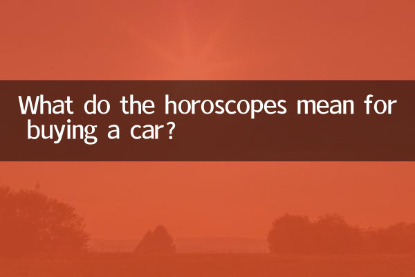 What do the horoscopes mean for buying a car?