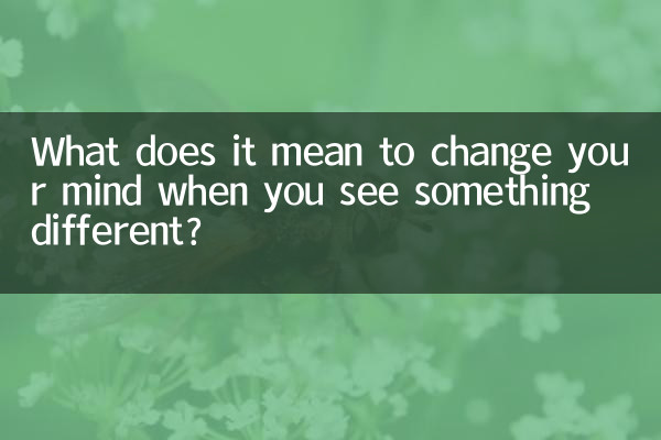 जब आप कुछ अलग देखते हैं तो अपना मन बदलने का क्या मतलब है?