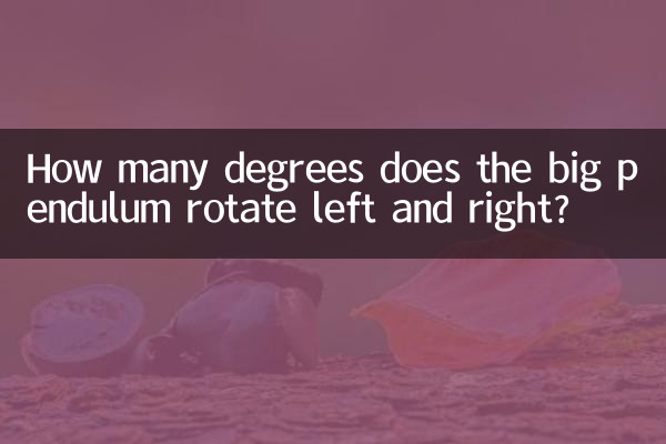 How many degrees does the big pendulum rotate left and right?