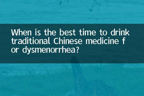 When is the best time to drink traditional Chinese medicine for dysmenorrhea?