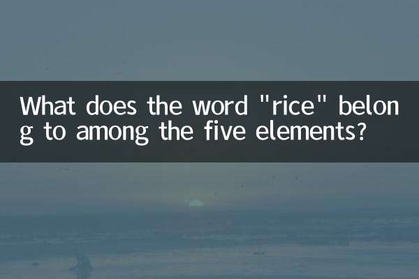 À quoi appartient le mot « riz » parmi les cinq éléments ?