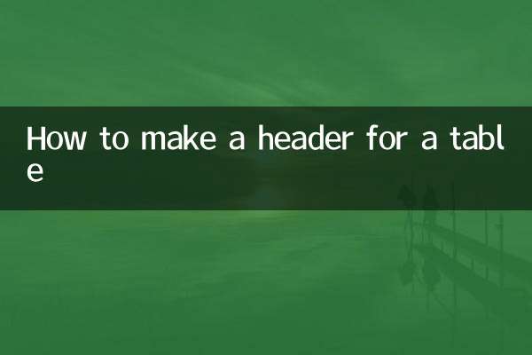 Come creare un'intestazione per una tabella