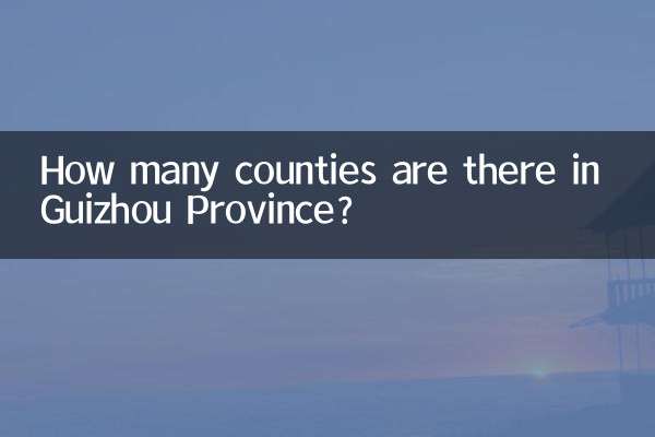Quante contee ci sono nella provincia di Guizhou?