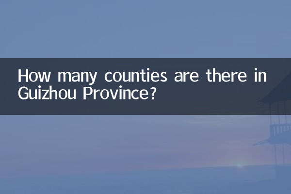 Quante contee ci sono nella provincia di Guizhou?