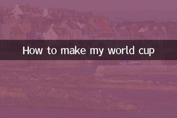 Comment faire ma Coupe du monde