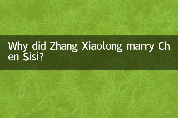Perché Zhang Xiaolong ha sposato Chen Sisi?