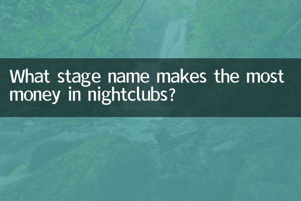What stage name makes the most money in nightclubs?