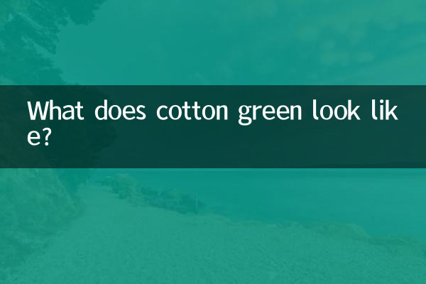 তুলো সবুজ দেখতে কেমন?