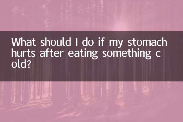 Cosa devo fare se mi fa male lo stomaco dopo aver mangiato qualcosa di freddo?