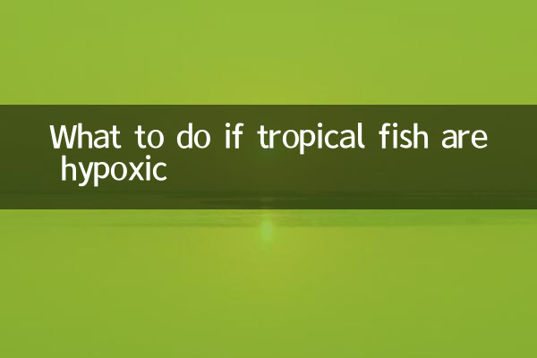 Que faire si les poissons tropicaux sont hypoxiques